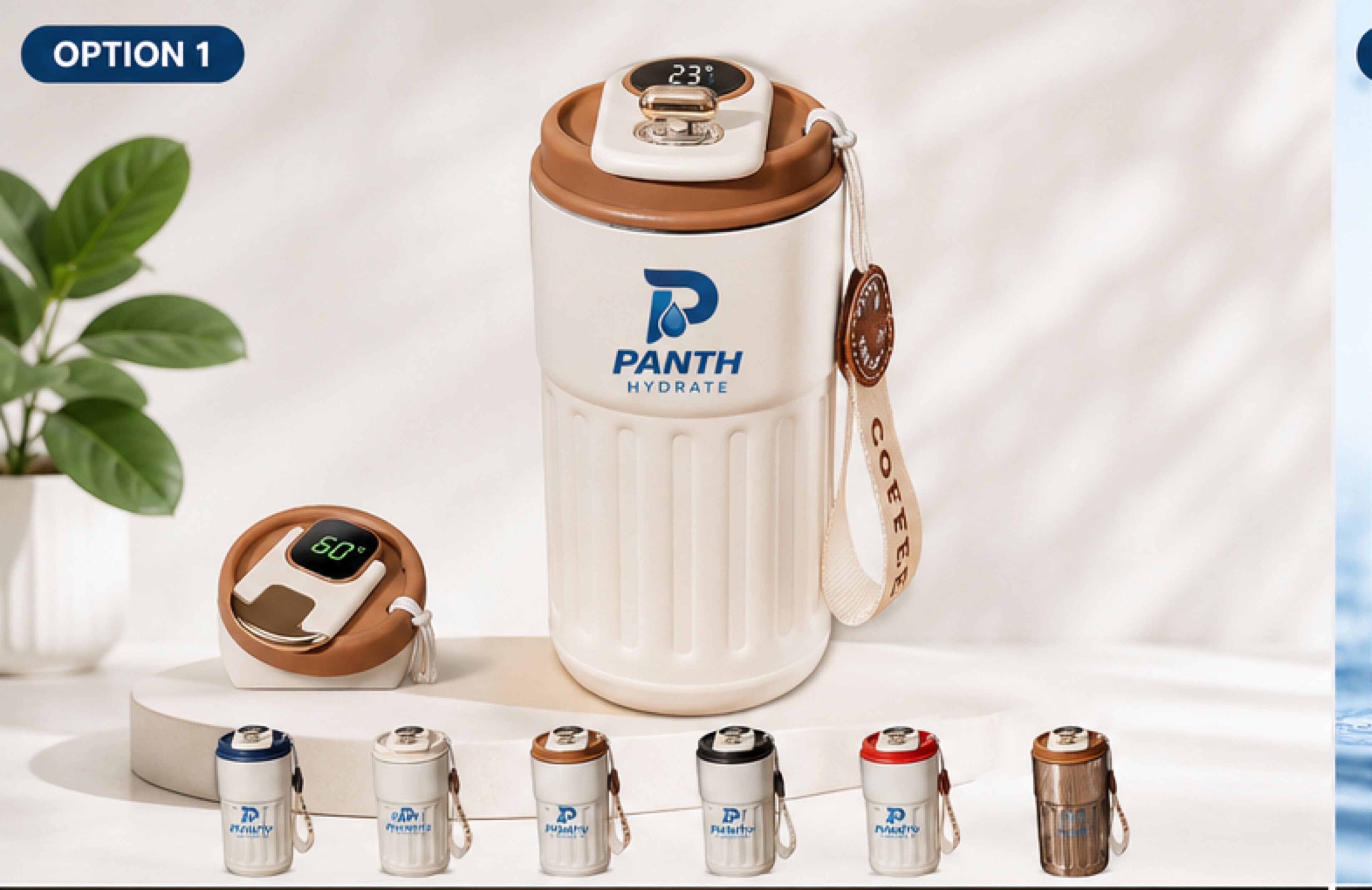 Panth Hydrate 450ml Smart LED Temperature Display Tumbler 316 Stainless Steel Travel Mug