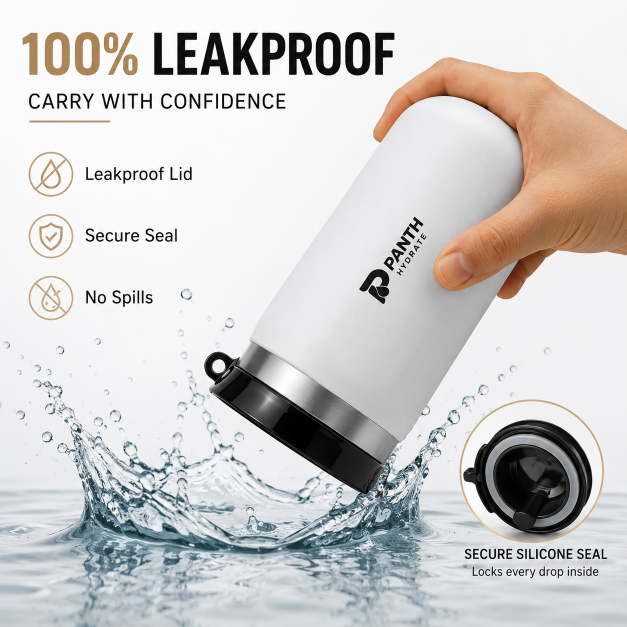 Panth Hydrate 380ml Stainless Steel Vacuum Insulated Travel Tumbler | Leakproof Coffee Mug | Hot & Cold Thermal Cup