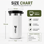 Panth Hydrate 380ml Stainless Steel Vacuum Insulated Travel Tumbler | Leakproof Coffee Mug | Hot & Cold Thermal Cup