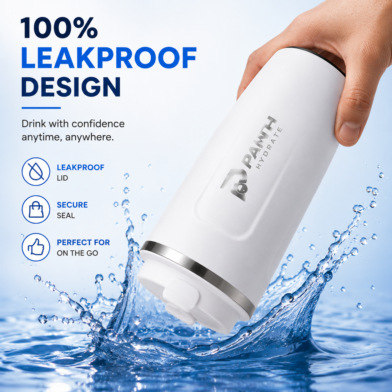 Panth Hydrate leakproof stainless steel travel tumbler spill resistant coffee mug