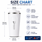 Panth Hydrate 380ml travel tumbler dimensions and capacity size guide