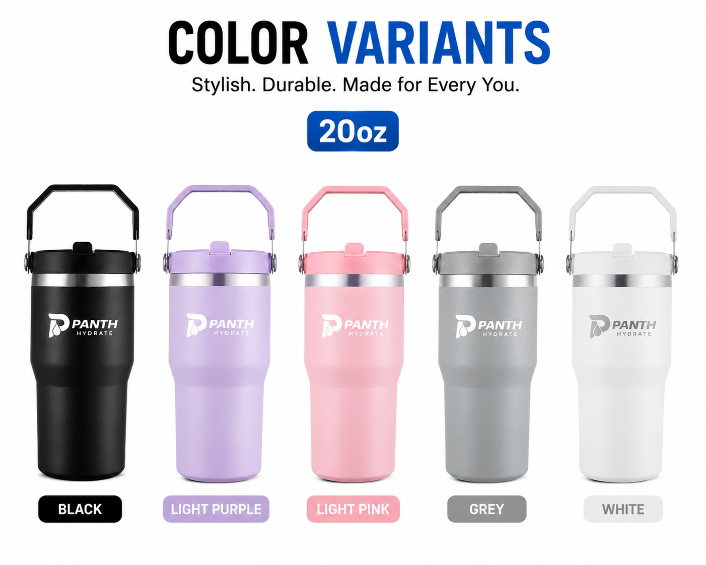 Panth Hydrate insulated travel tumbler available in multiple colour options