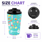 12oz Double Wall Stainless Steel Insulated Tumbler Leakproof Travel Coffee Mug With Lid