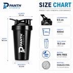 400ml Protein Shaker Cup BPA Free Gym Sports Water Bottle | Panth Hydrate