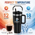 Tour Water Bottles 20oz Travel Coffee Mug Reusable Vacuum Cup Tumbler Flip Straw With Handle