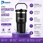Tour Water Bottles 20oz Travel Coffee Mug Reusable Vacuum Cup Tumbler Flip Straw With Handle