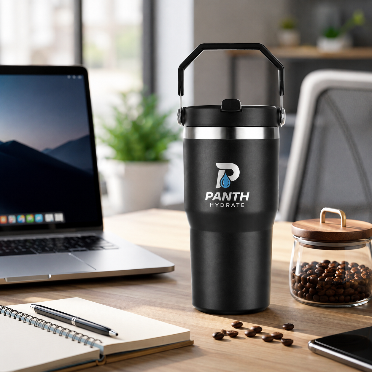 Tour Water Bottles 20oz Travel Coffee Mug Reusable Vacuum Cup Tumbler Flip Straw With Handle