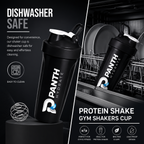 600ml Sports Fitness Workout Protien Shake Gym Shakers Cup